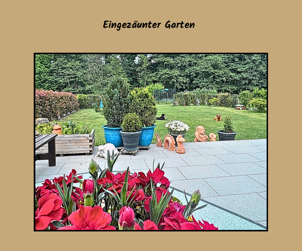 Garten und Terrasse eingezäunt