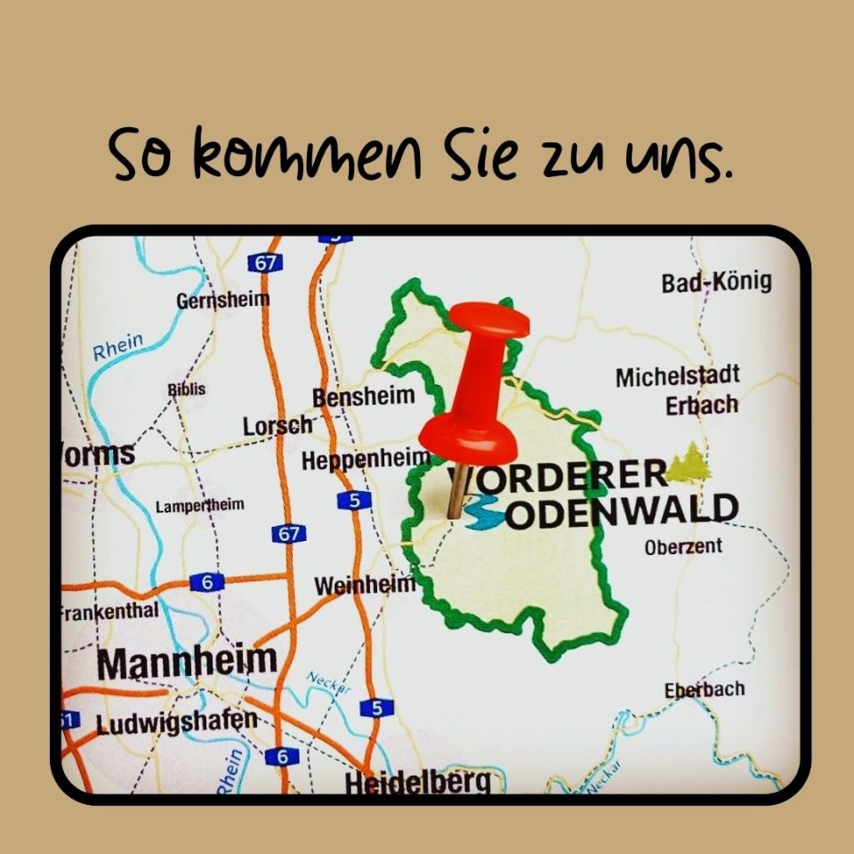 Landkarte mit dem Odenwald