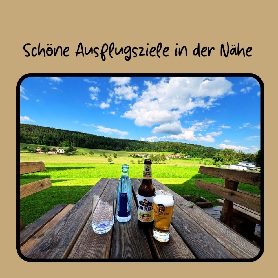 Tisch vor Landschaft